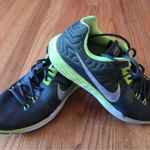 Nike Men’s Gray and Neon Green Athletic Running Shoes